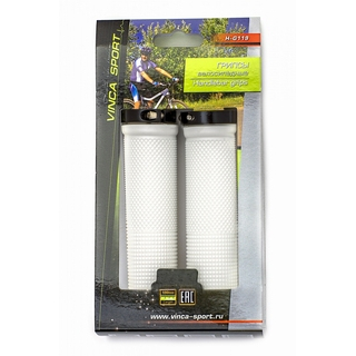Грипсы с зажимами Vinca sport 129 мм белые Грипсы с зажимами Vinca sport 129 мм белые