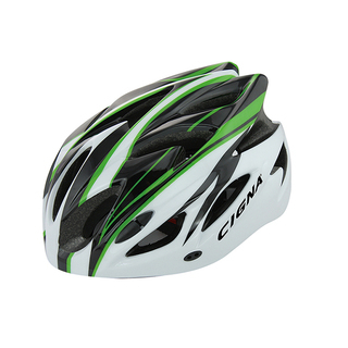 Велошлем Cigna WT-012 чёрно-зелёно-белый, размер 57-62 см
